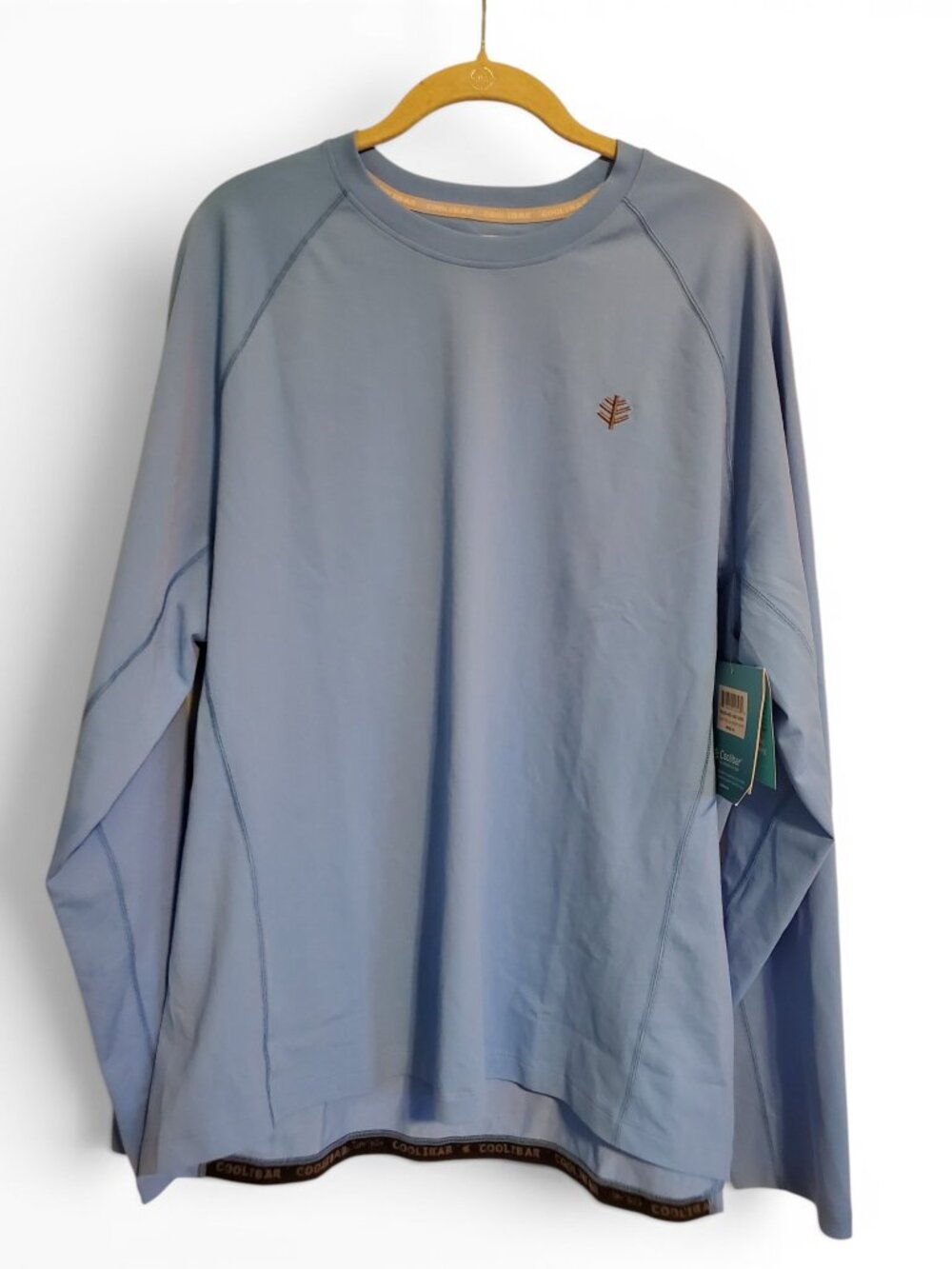 Coolibar Light Blue High TIde Long Sleeve Swim Shirt Men's Size XL NWT